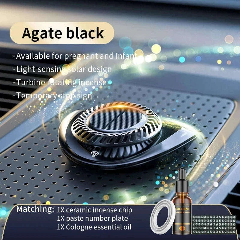 Solar Car Air Freshener with Hidden Parking Number Plate-red