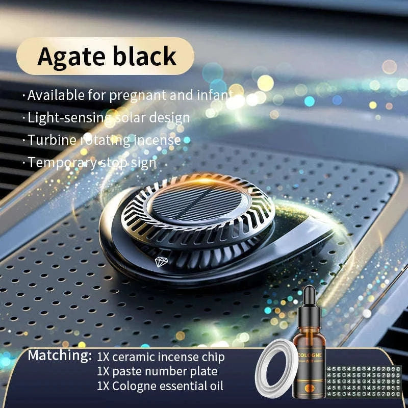 Solar Car Air Freshener with Hidden Parking Number Plate-red