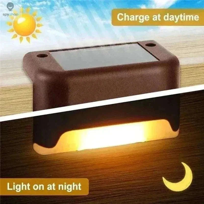Solar Deck Step Light for Warm, Safe Outdoor Illumination-black warm / 1 pack