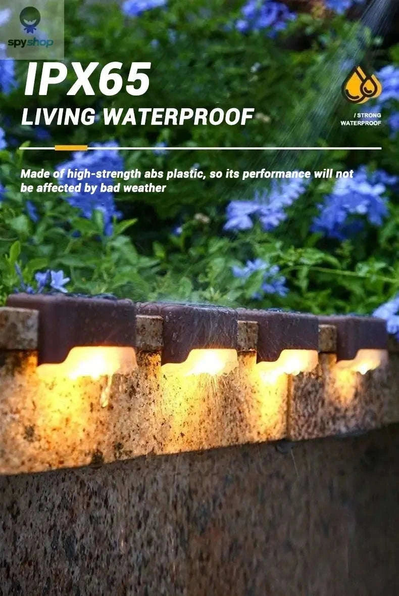 Solar Deck Step Light – Warm Outdoor Illumination for Stairs and Pathways-black warm / 1 pack