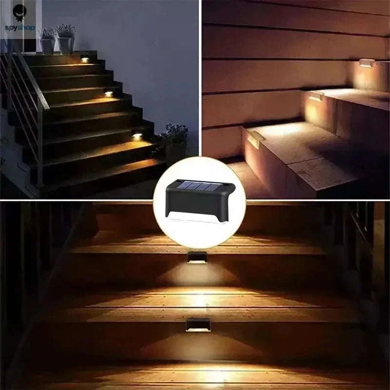 Solar Deck Step Light – Warm Outdoor Illumination for Stairs and Pathways-black warm / 1 pack
