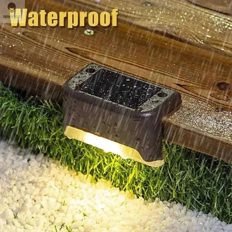 Solar Deck Step Light – Warm Outdoor Illumination for Stairs and Pathways-black warm / 1 pack
