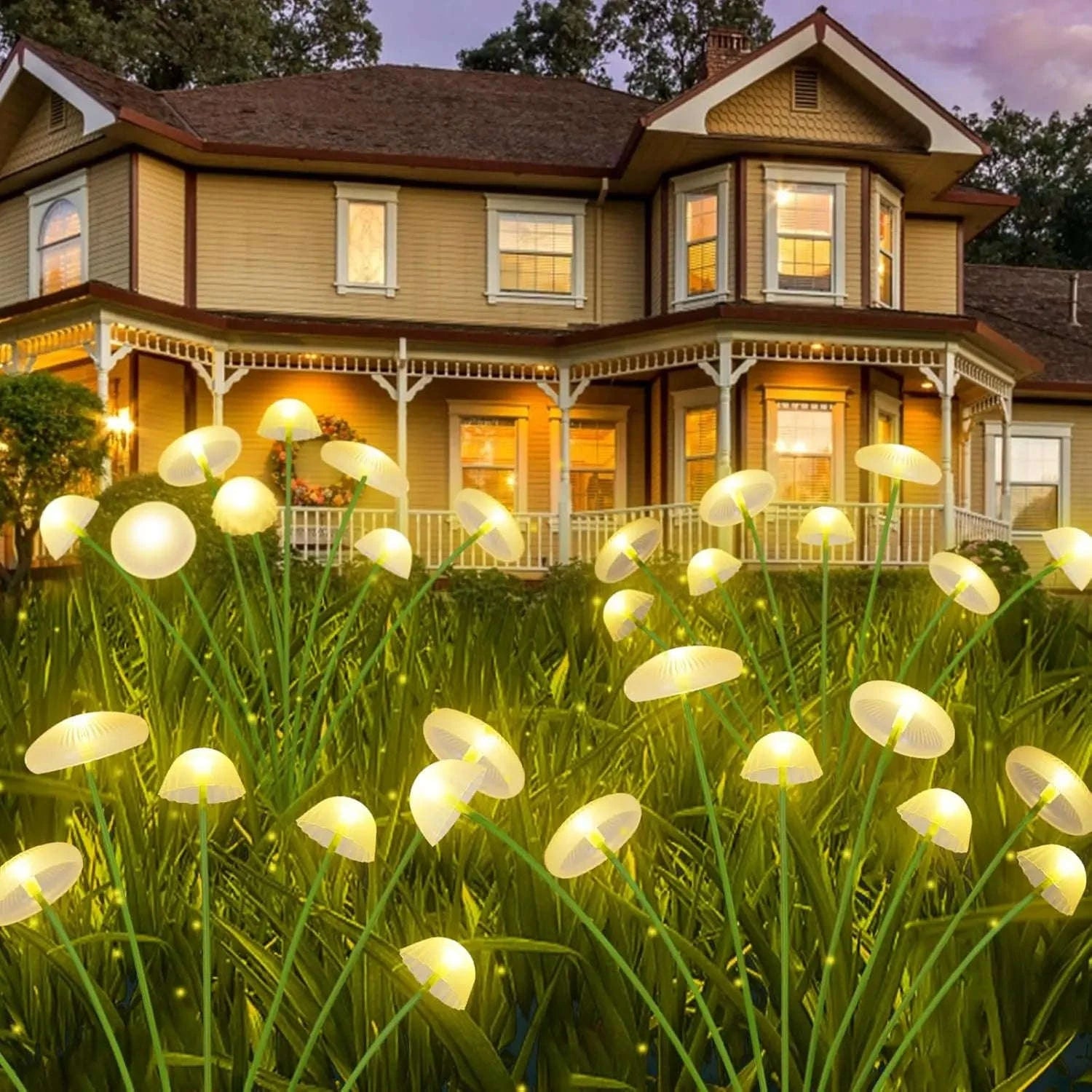 Solar Garden Lights Dual Mode LED Solar Mushroom Lights Waterproof Decor Yard Patio Pathway Jellyfish for Garden Ambiance-1pcs / RGB / China Mainland