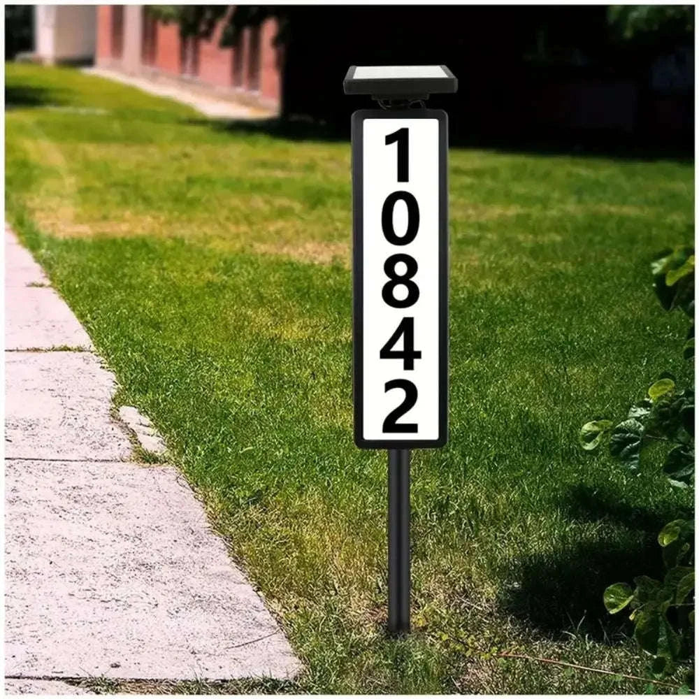 Solar LED House Number Sign with Auto Night Light & Dual Color-Solar address light / 6-10W / United States