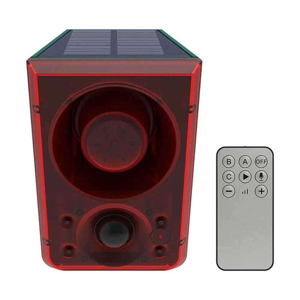 Solar Motion Sensor Alarm with Loud Siren, Recording & Remote-GERMANY
