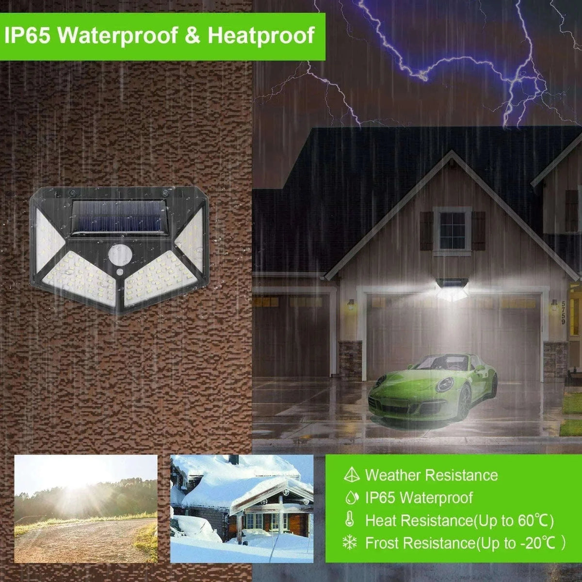 Solar Motion Sensor Lamp for Outdoor Spaces-100 LED