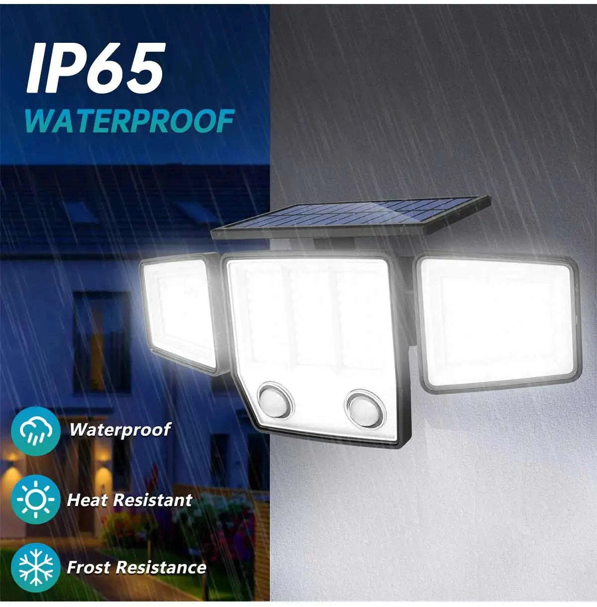 Solar Motion Sensor Light with Adjustable Heads and Wide Coverage-1pcs Style1