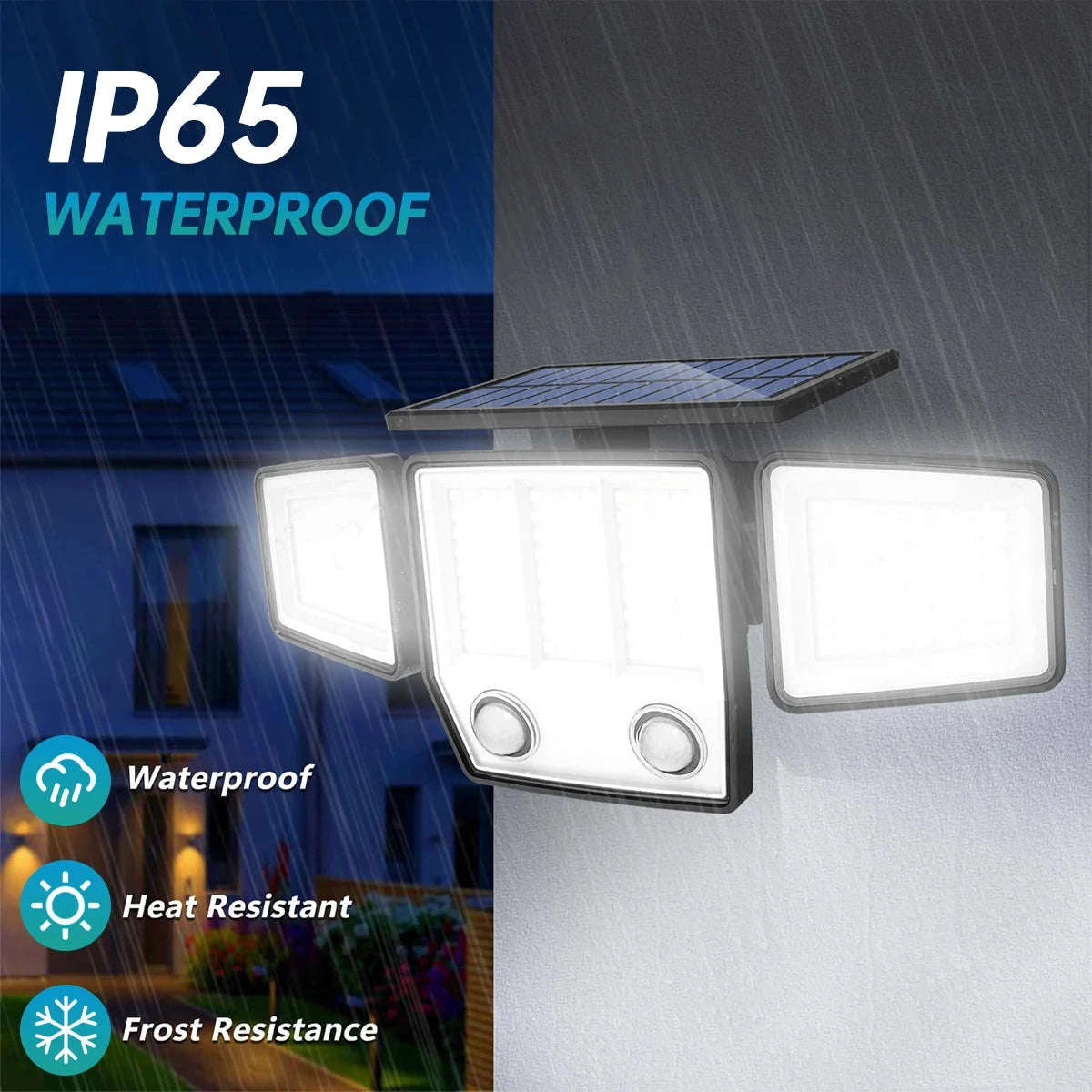 Solar Motion Sensor Light with Adjustable Heads and Wide Coverage-1pcs Style1