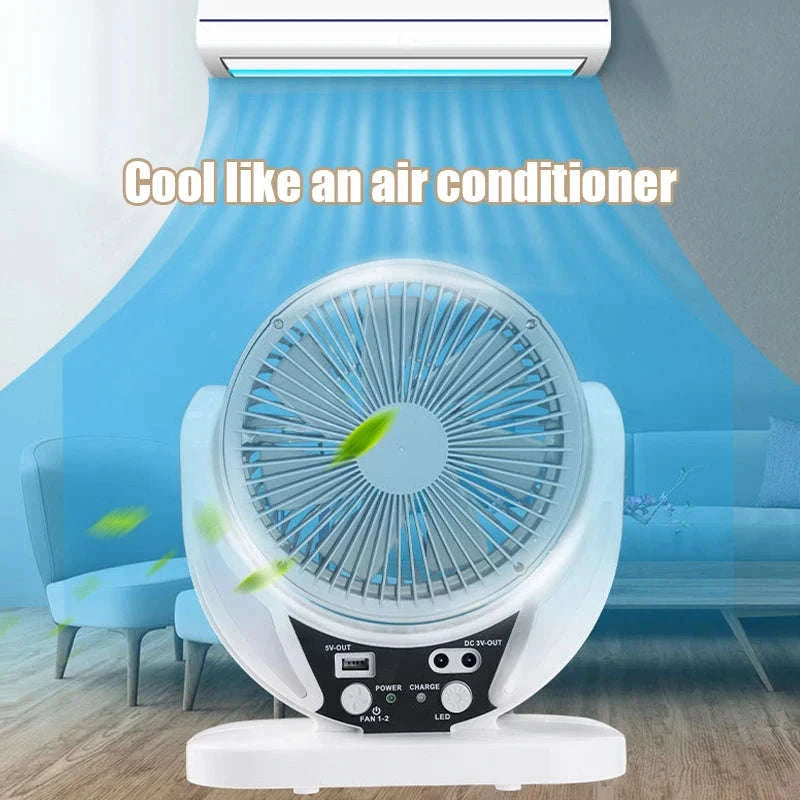 Solar Multifunction Fan with LED Light & USB Phone Charging-1pcs / United States
