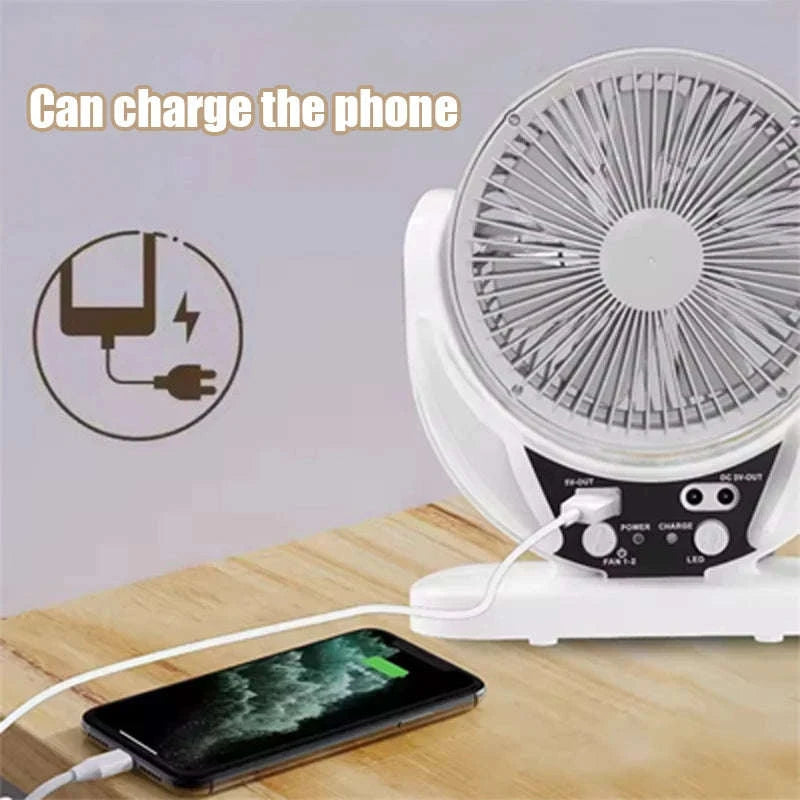 Solar Multifunction Fan with LED Light & USB Phone Charging-1pcs / United States