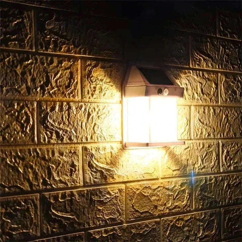 Solar Outdoor Wall Light with Motion Sensor for Automatic Night Lighting-4Pcs