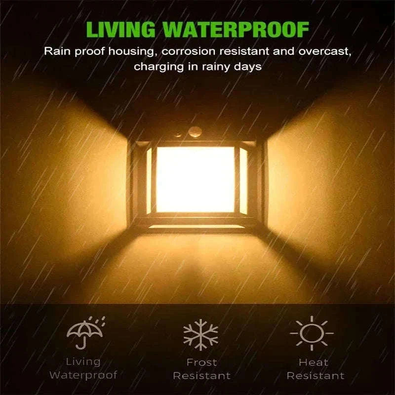 Solar Outdoor Wall Light with Motion Sensor for Automatic Night Lighting-4Pcs