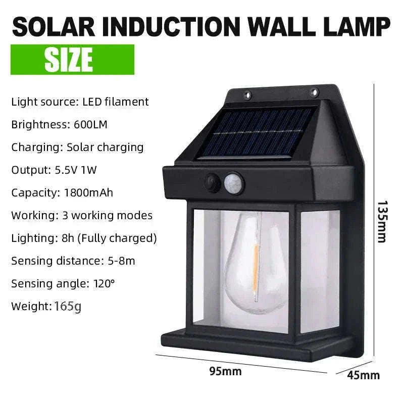 Solar Outdoor Wall Light with Motion Sensor for Automatic Night Lighting-4Pcs