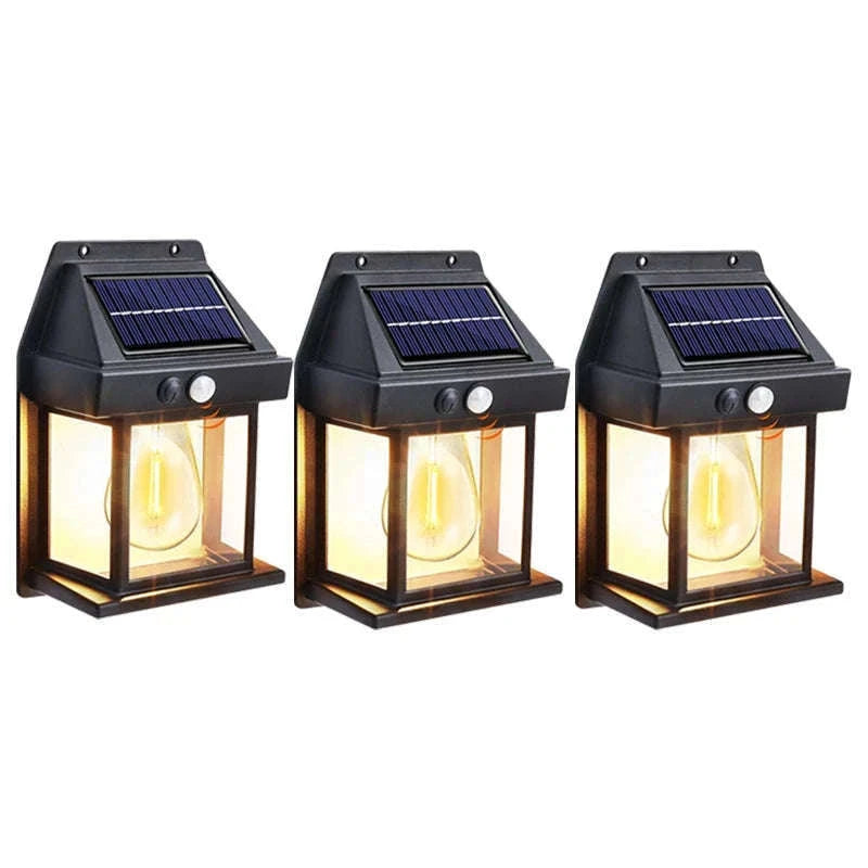 Solar Outdoor Wall Light with Motion Sensor for Automatic Night Lighting-4Pcs
