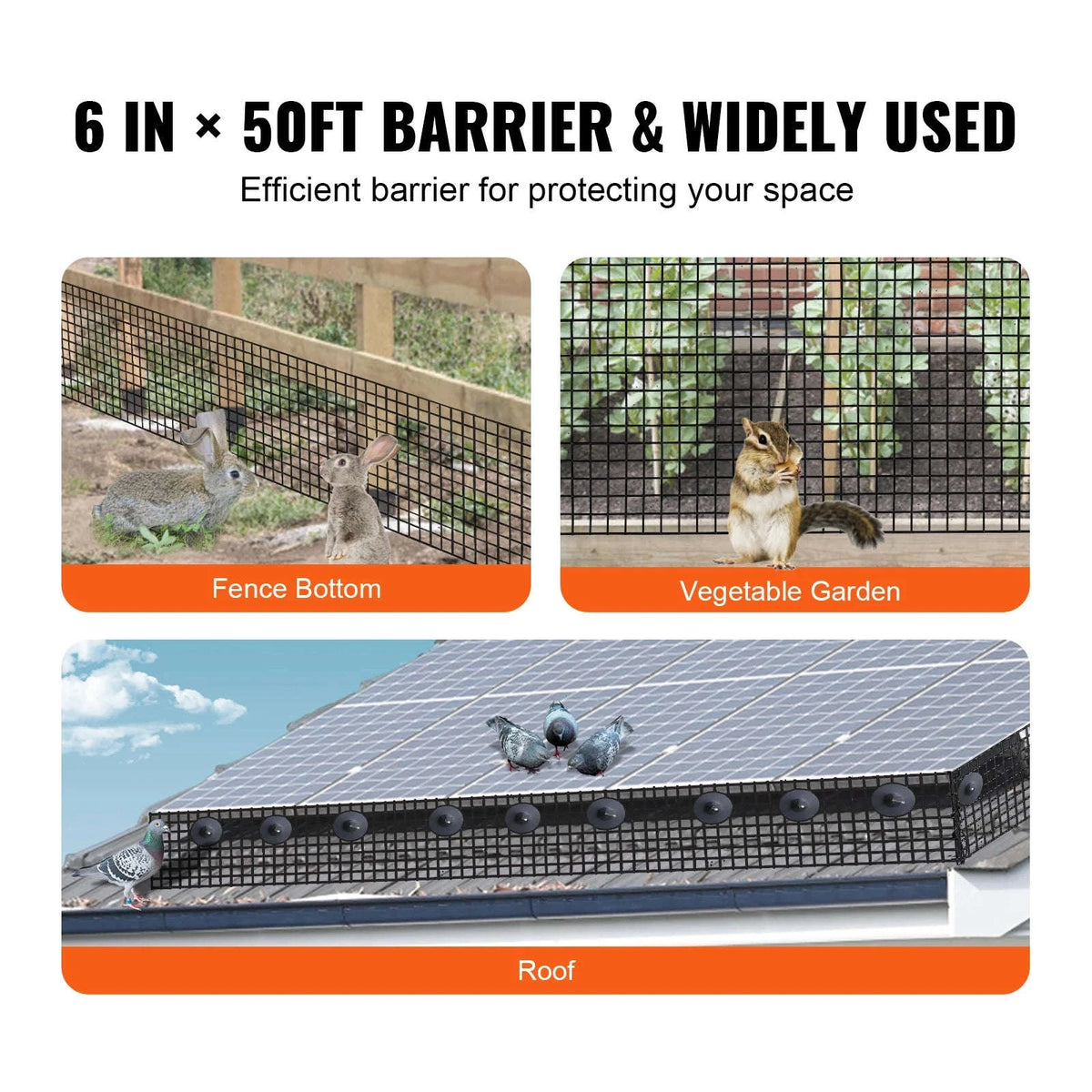 Solar Panel Bird Guard Critter Guard Roll Kit with Stainless Steel Fasteners-6inx50ft / spain