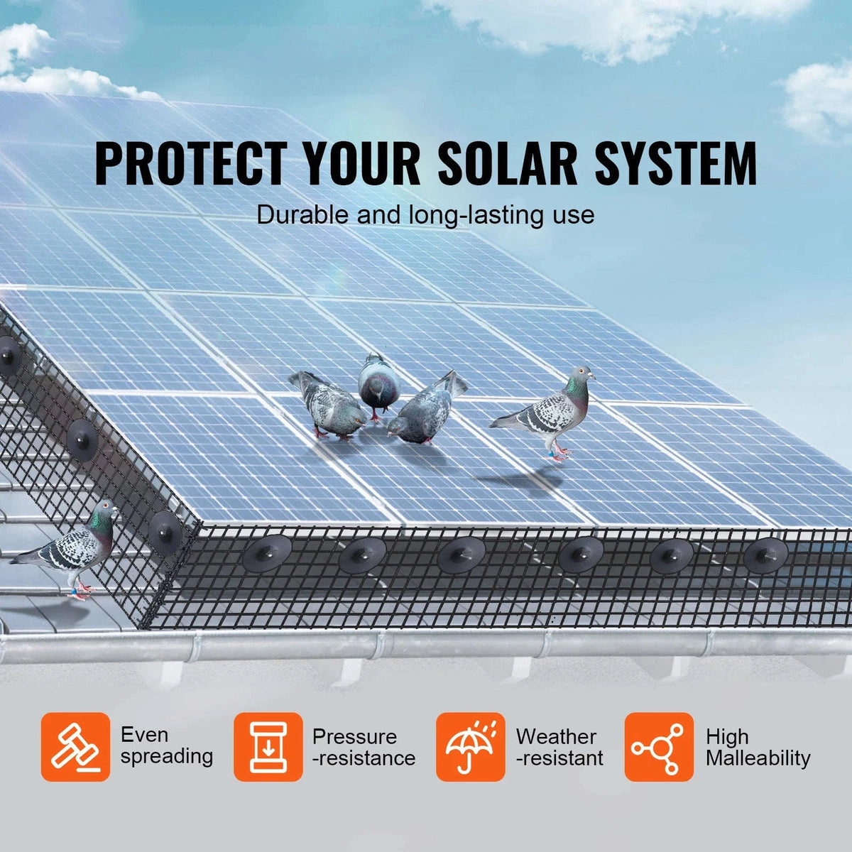 Solar Panel Bird Guard Critter Guard Roll Kit with Stainless Steel Fasteners-6inx50ft / spain