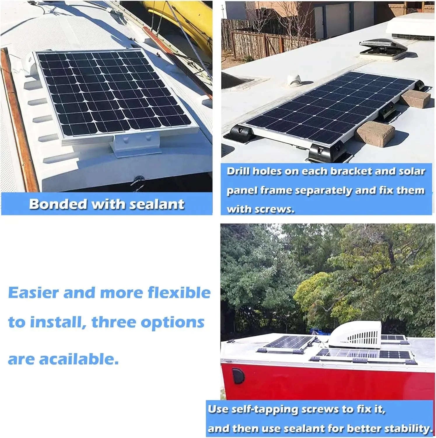Solar Panel Mounting Bracket Kit with Cable Entry Gland-WHITE
