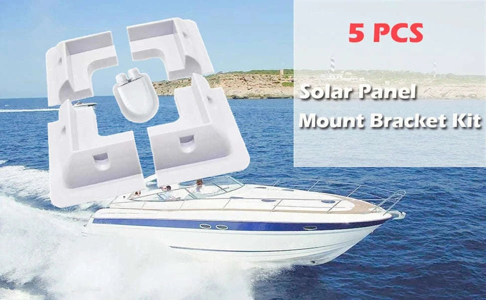 Solar Panel Mounting Bracket Kit with Cable Entry Gland-WHITE