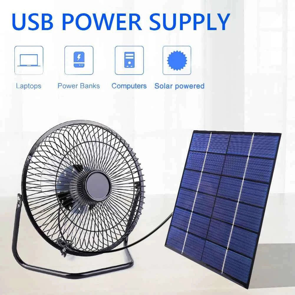 Solar Panel Powered USB Exhaust Fan 145 x 145 mm-14.5CM