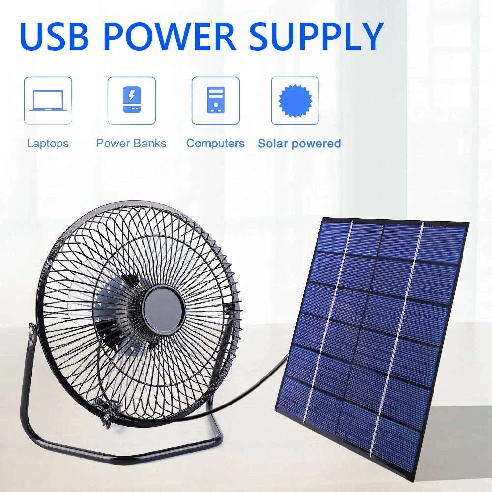 Solar Panel Powered USB Exhaust Fan 145 x 145 mm-14.5CM