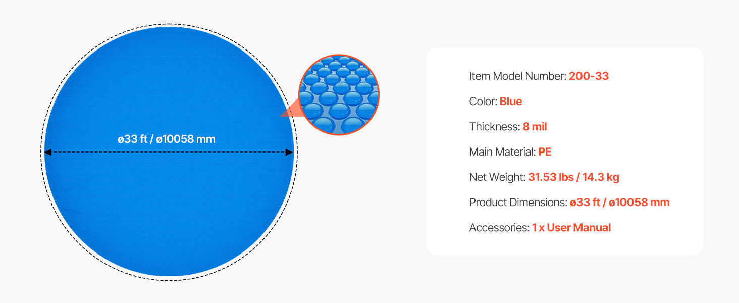 Solar Pool Cover with Bubble PE Material