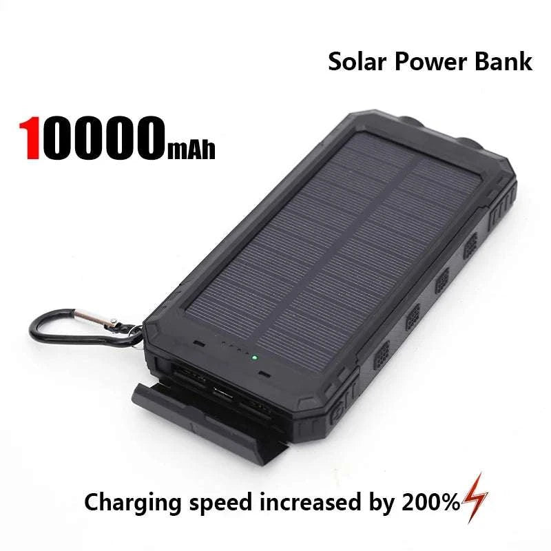 Solar Power Bank with Fast Charging and Emergency LED Light-Blue 20000mAh