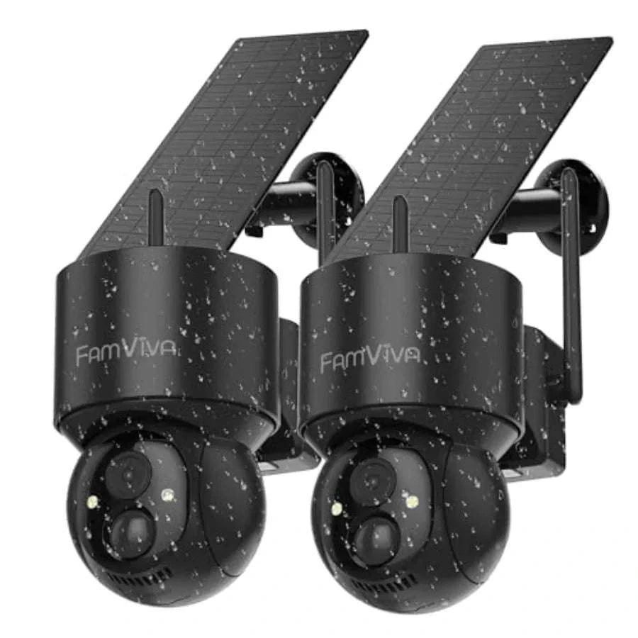 Solar-Powered 2K Wireless PTZ Outdoor Security Camera-United States / Black