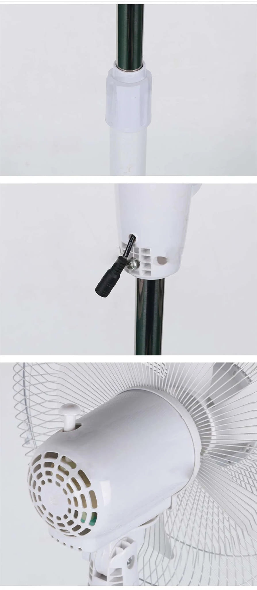 Solar Powered Floor Fan with 12H Runtime, LED Light & USB Port-solar fan