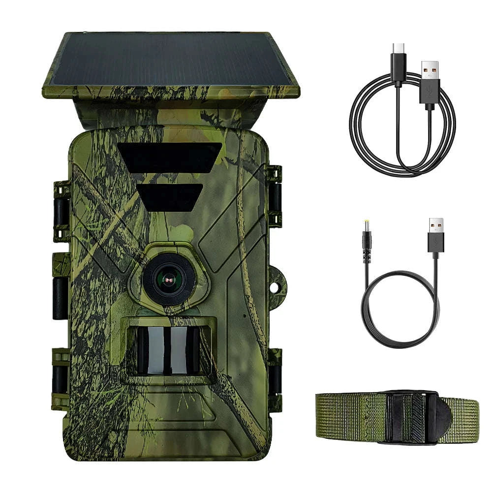 Solar Powered Trail Camera with 8K Video and 60MP Photos-Default Title