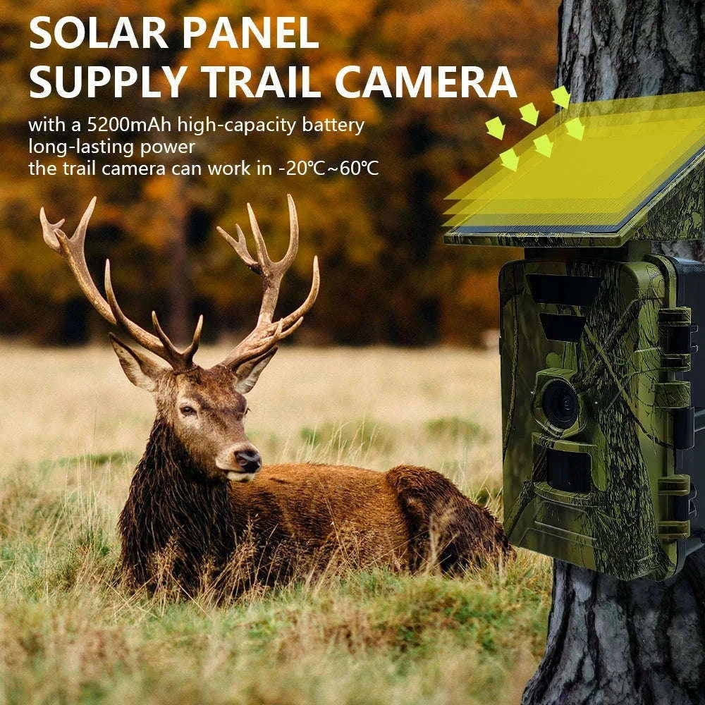 Solar Powered Trail Camera with 8K Video and 60MP Photos-Default Title