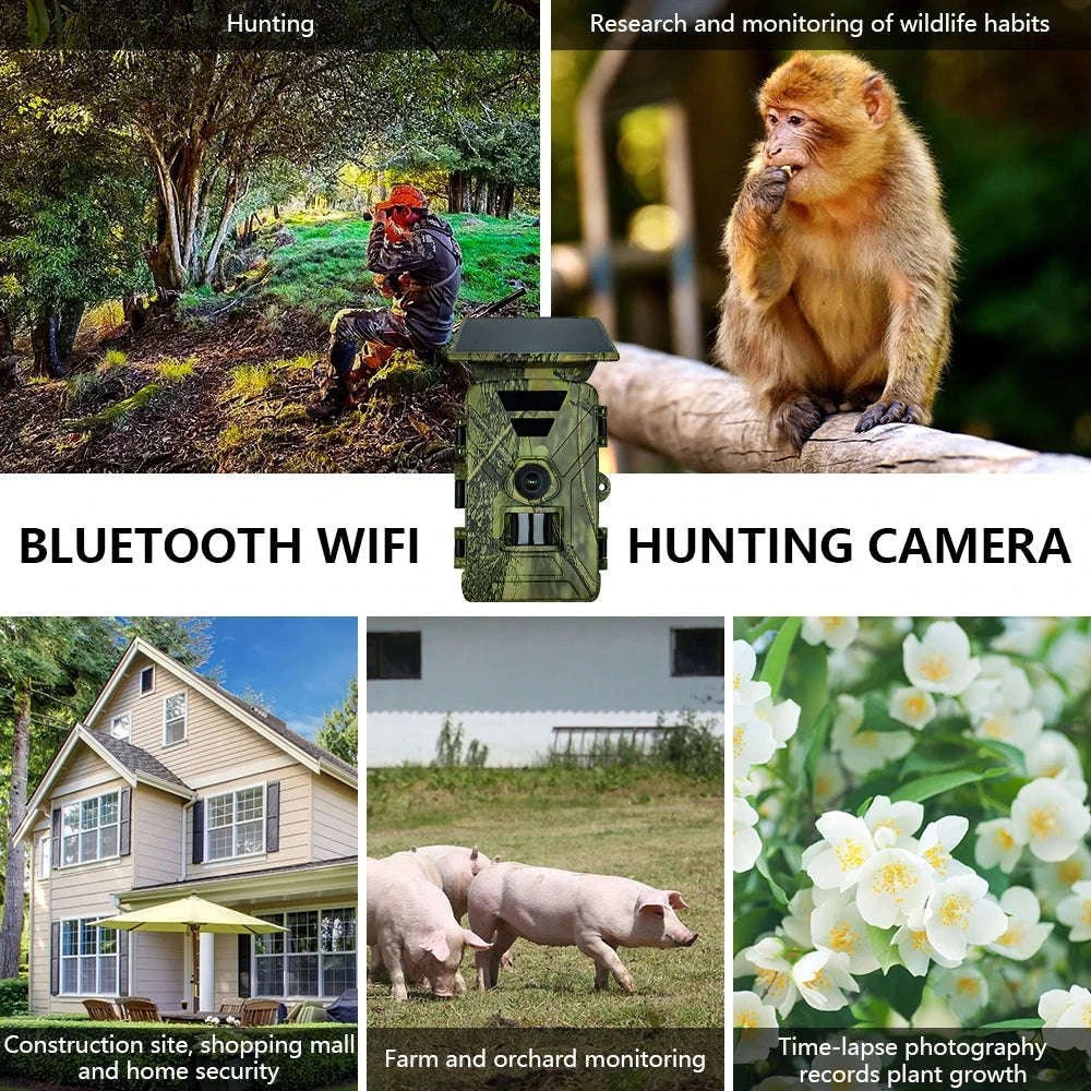 Solar Powered Trail Camera with 8K Video and 60MP Photos-Default Title