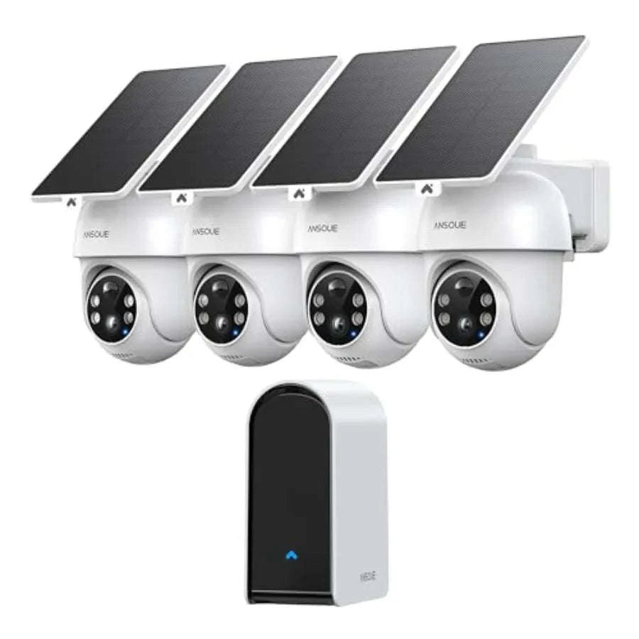 Solar-Powered Wireless Outdoor Security Camera System with 2K Color Night Vision-United States / 4camerakit