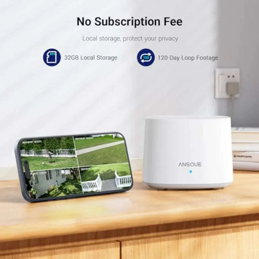 Solar-Powered Wireless Outdoor Security Camera System with 2K Color Night Vision-United States / 4CameraKit