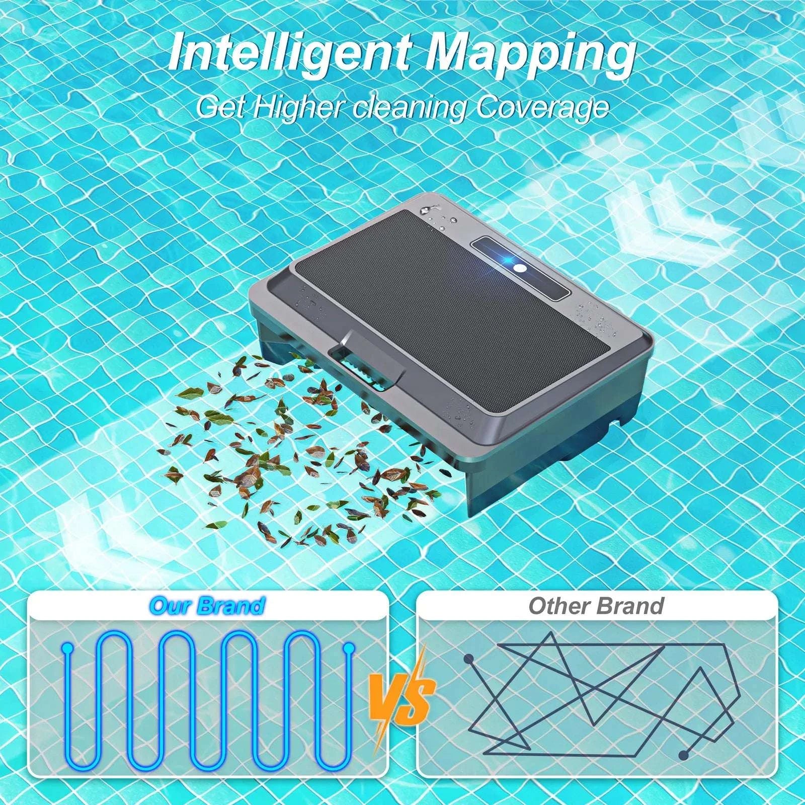 Solar Robotic Pool Cleaner Surface Skimmer with Remote Control-Y90 / United States