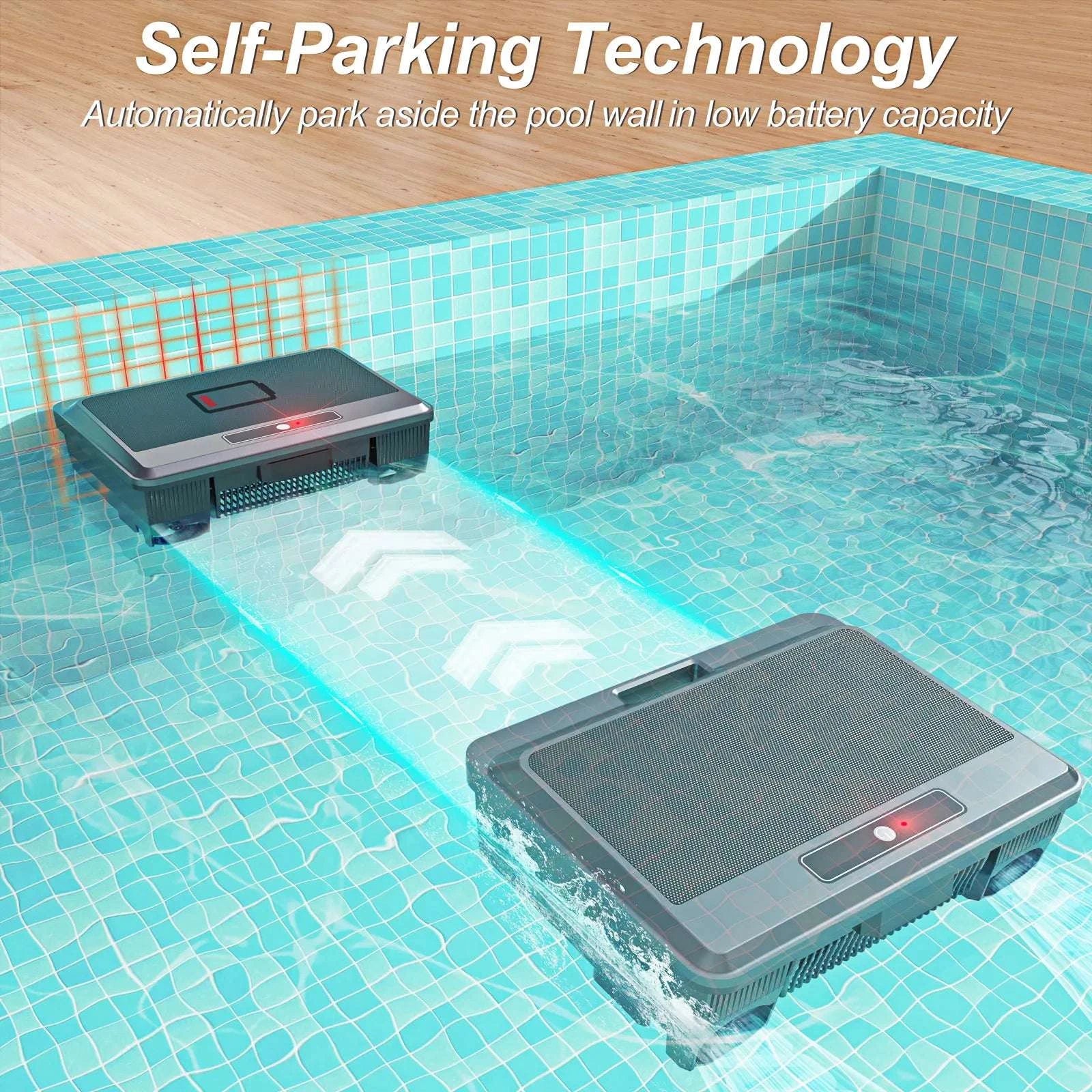 Solar Robotic Pool Cleaner Surface Skimmer with Remote Control-Y90 / United States
