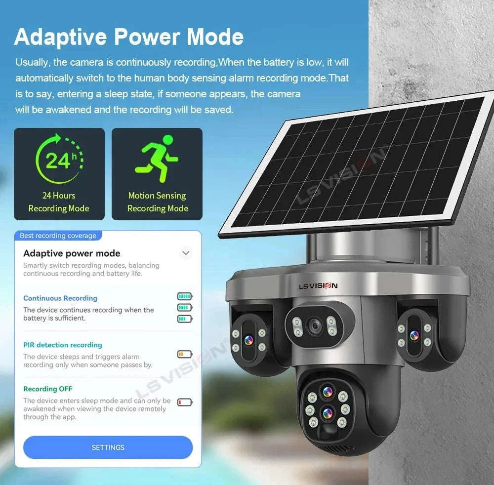 Solar Security Camera 20MP 10X Optical Zoom PTZ IP66-4G 10X Zoom No Card / Poland