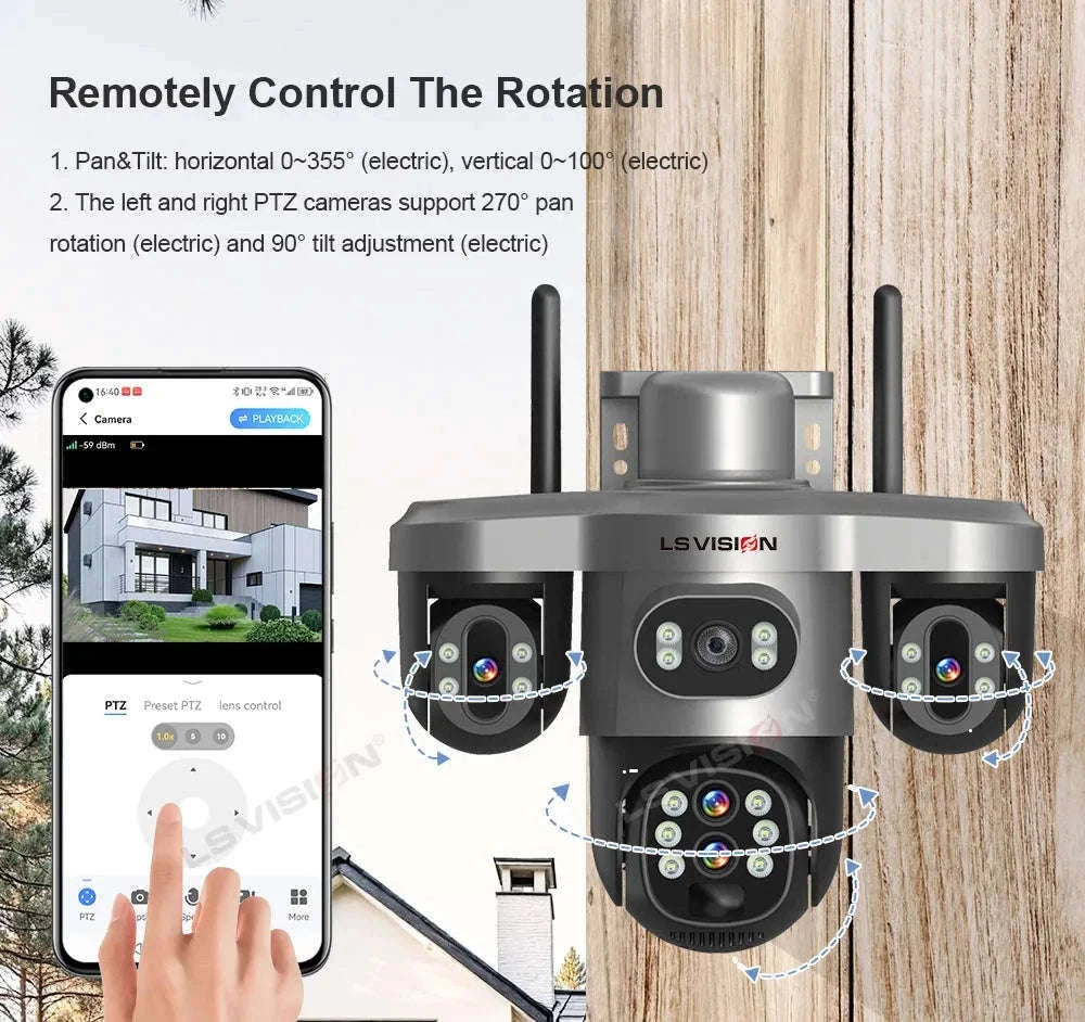 Solar Security Camera 20MP 10X Optical Zoom PTZ IP66-4G 10X Zoom No Card / Poland