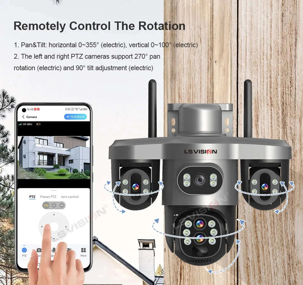 Solar Security Camera 20MP 10X Optical Zoom PTZ IP66-4G 10X Zoom No Card / Poland