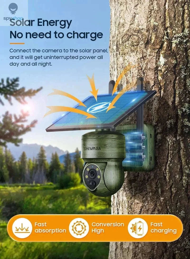Solar Security Camera 4G/WiFi Outdoor PTZ with Audio-Gray WIFI Cam / CHINA