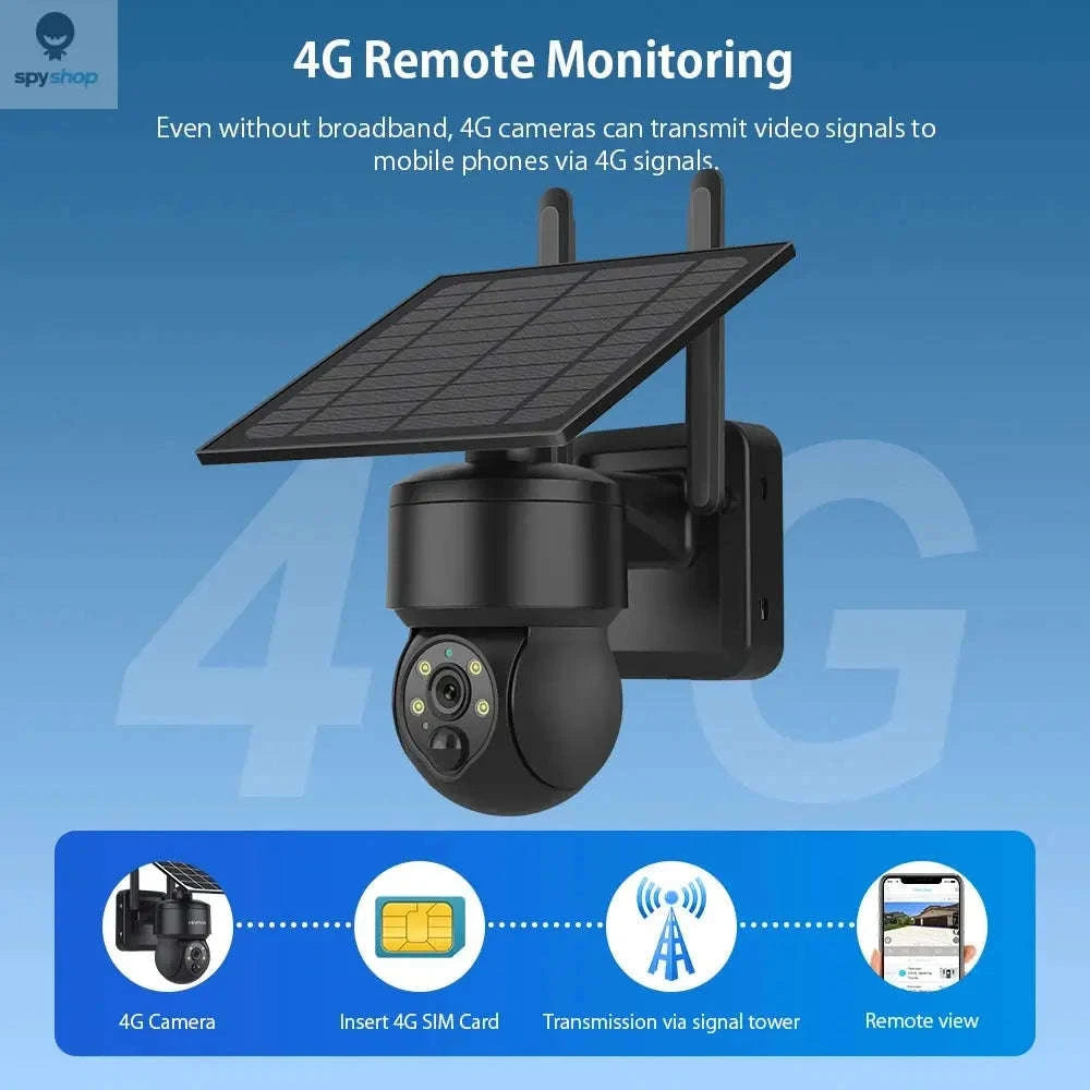 Solar Security Camera – 4G & WiFi Outdoor PTZ with Solar Power and Two‑Way Audio-Gray WIFI Cam / CHINA