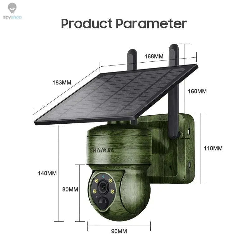 Solar Security Camera – 4G & WiFi Outdoor PTZ with Solar Power and Two‑Way Audio-Gray WIFI Cam / CHINA