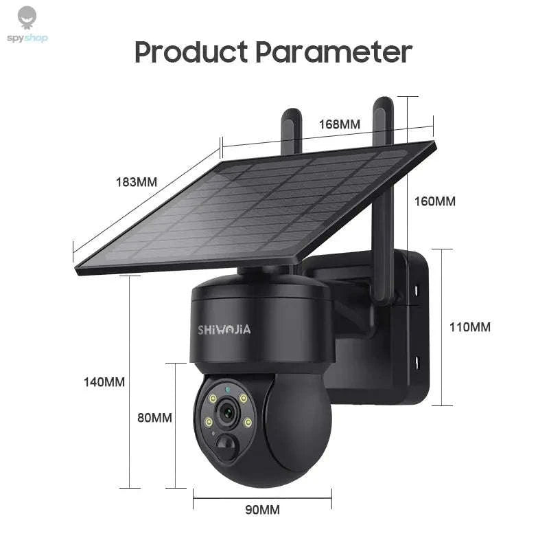 Solar Security Camera – 4G & WiFi Outdoor PTZ with Solar Power and Two‑Way Audio-Gray WIFI Cam / CHINA