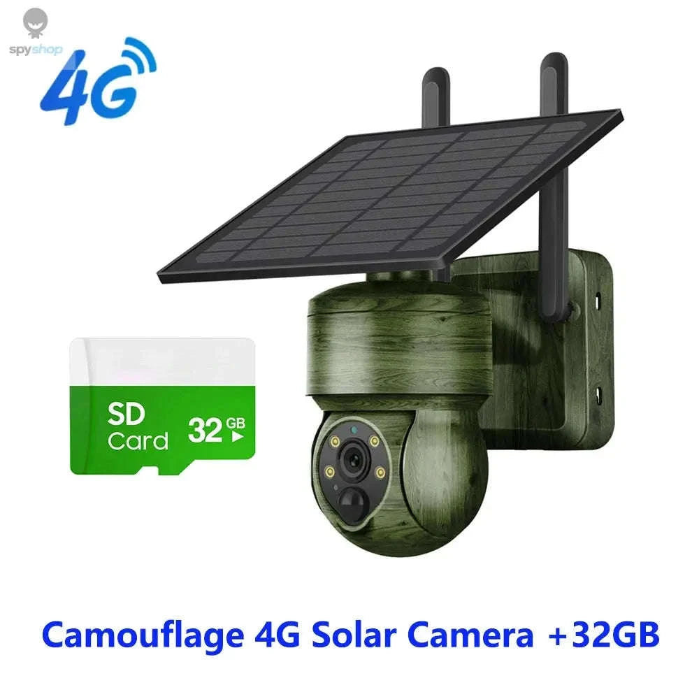 Solar Security Camera – 4G & WiFi Outdoor PTZ with Solar Power and Two‑Way Audio-Gray WIFI Cam / CHINA