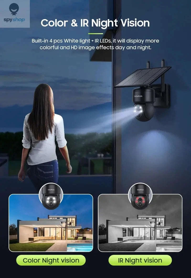 Solar Security Camera – 4G & WiFi Outdoor PTZ with Solar Power and Two‑Way Audio-Gray WIFI Cam / CHINA