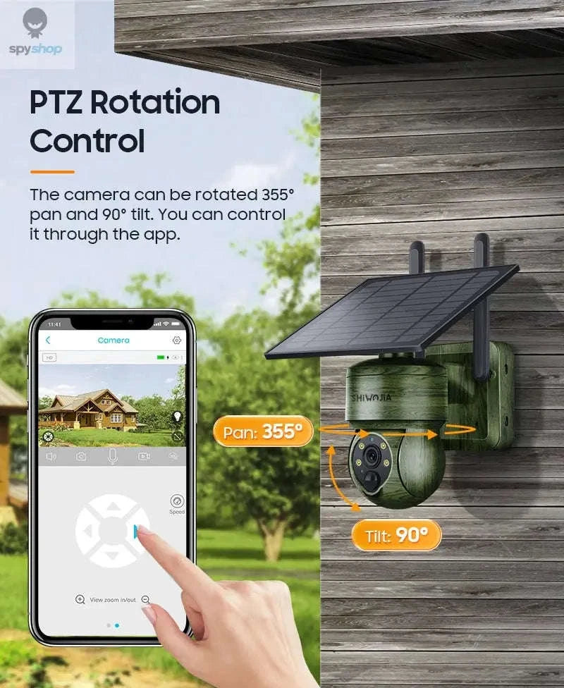 Solar Security Camera – 4G & WiFi Outdoor PTZ with Solar Power and Two‑Way Audio-Gray WIFI Cam / CHINA