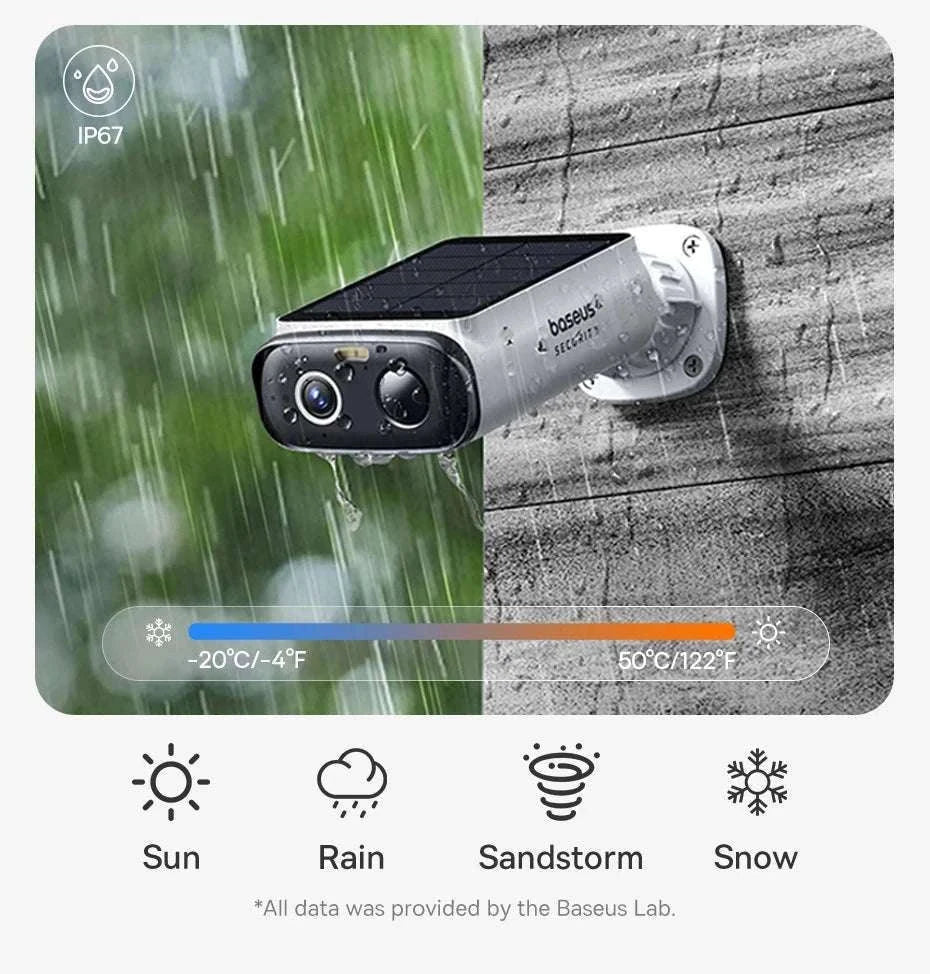 Solar Security Camera Wireless Outdoor 2K IP67 Wide Angle-2-Camera / China Mainland