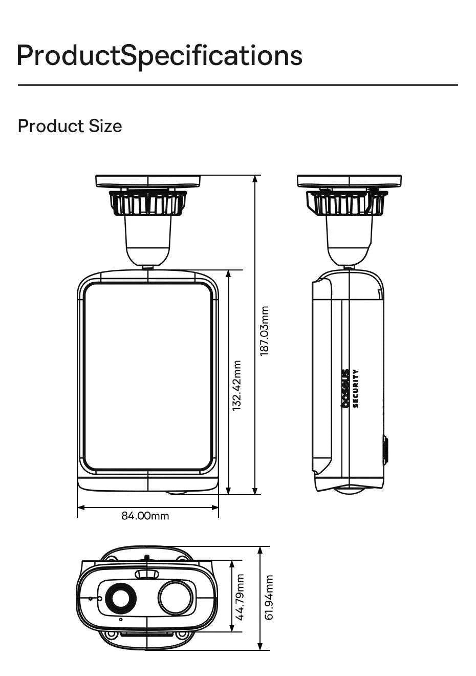 Solar Security Camera Wireless Outdoor 2K IP67 Wide Angle-2-Camera / China Mainland