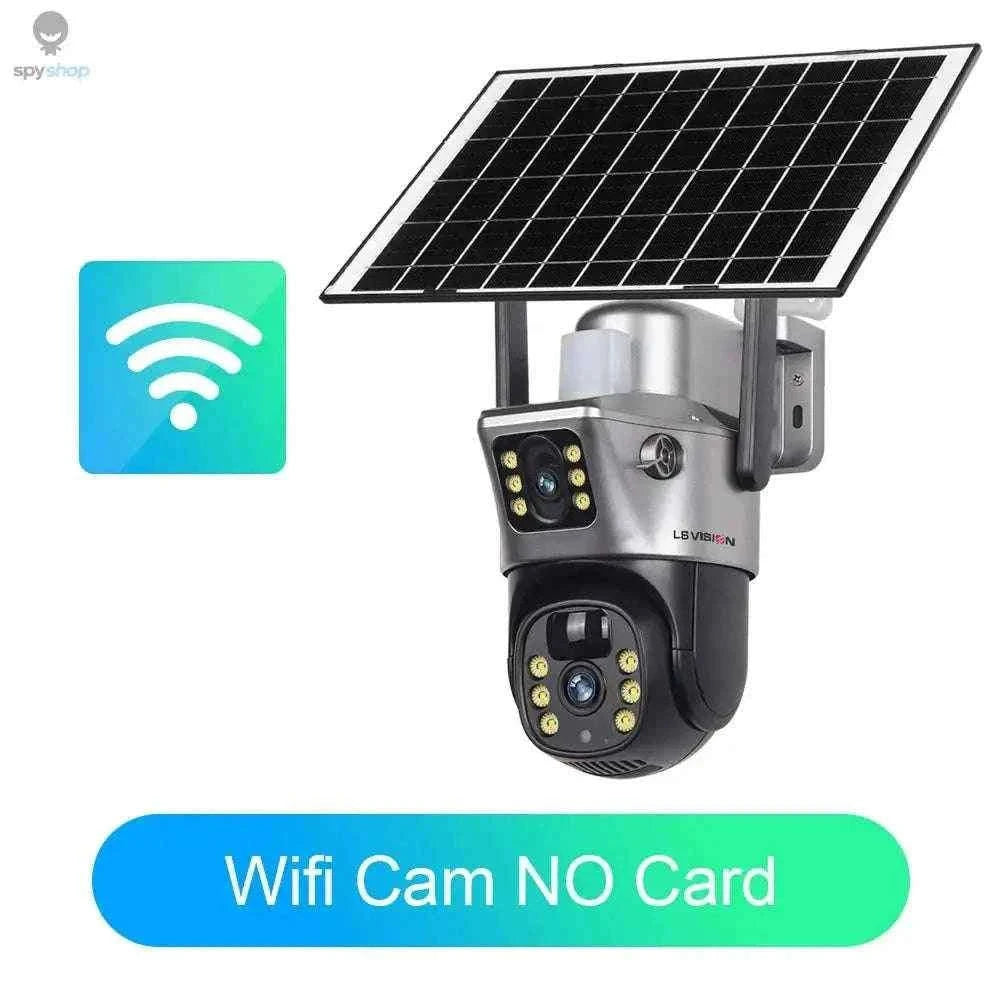 Solar Security Camera with 4G, Dual 4MP Lenses and Color Night Vision-WiFi Cam Add 32G / CHINA
