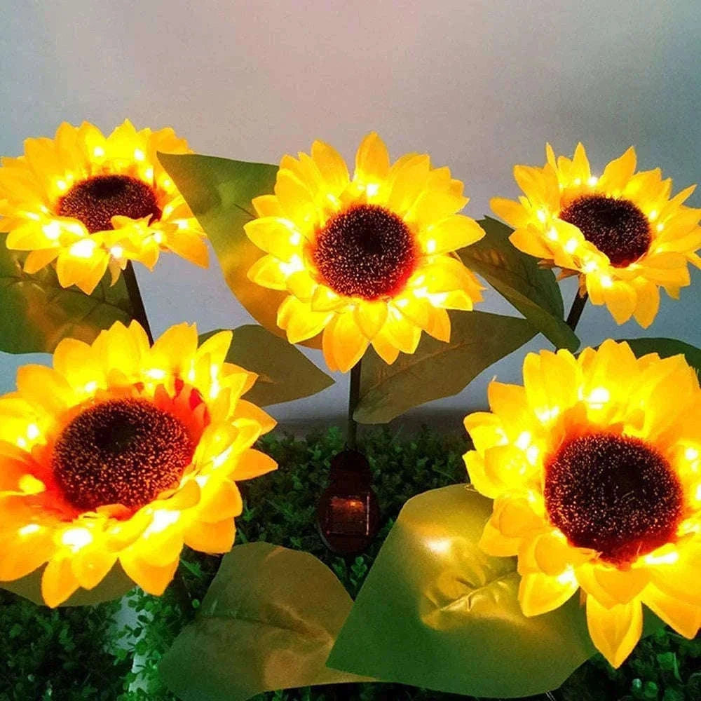 Solar Sunflower Garden Lights for Warm Outdoor Evening Charm-Warm White