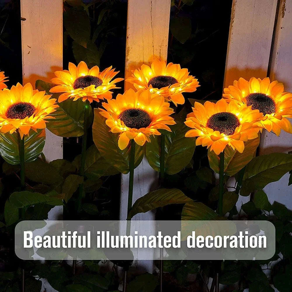 Solar Sunflower Garden Lights for Warm Outdoor Evening Charm-Warm White
